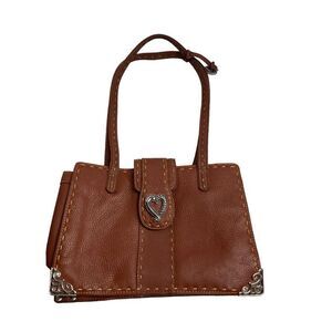 Marc Chantel Y2K Women's Brown Genuine Leather Western Shoulder Bag